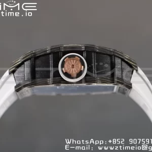 RICHARD MILLERM RM12-01 Real NTPT RMF Best Edition Skeleton Black Dial on White Rubber Strap - Super Clone Watch | 1:1 Best Version
