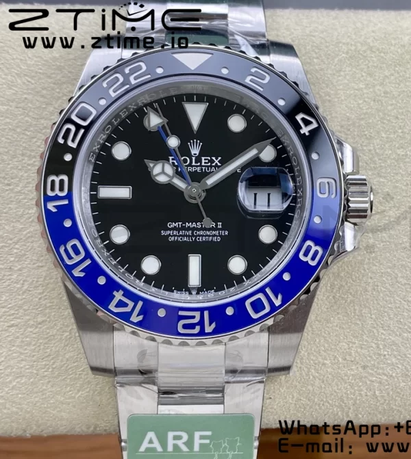 Rolex GMT-Master II 126710 BLNR Blue/Black Ceramic 904L ARF 1:1 Best Edition on Oyster Bracelet SH3285 CHS - Super Clone Watch | 1:1 Best Version