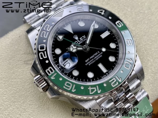 Rolex GMT-Master II 126720 VTNR Green/Black Ceramic 904L ARF 1:1 Best Edition on Oyster Jubilee SH3285 CHS - Super Clone Watch | 1:1 Best Version