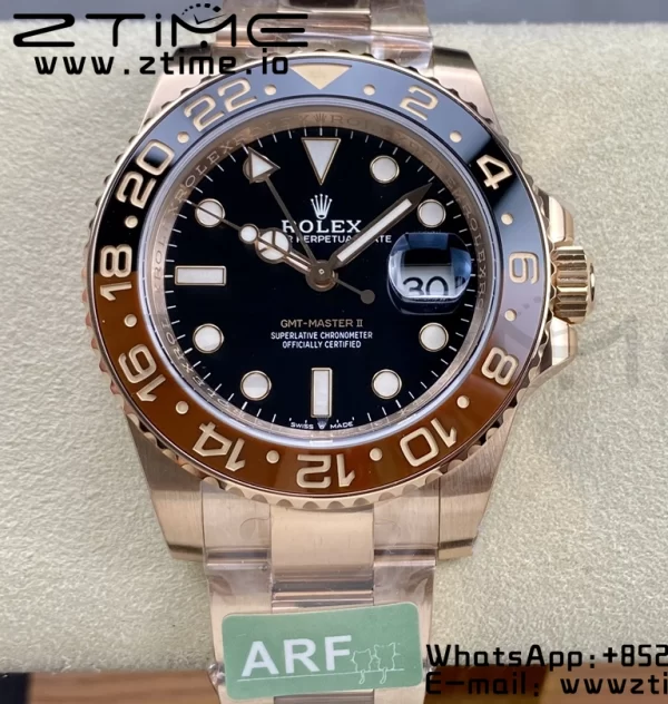 Rolex GMT Master II 126711 CHNR Brown/Black ceramic 904L SS ARF 1:1 Best Edition on RG Oyster Bracelet SH3285 CHS - Super Clone Watch | 1:1 Best Version