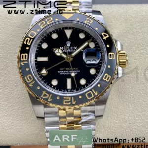 Rolex GMT Master II 126713 GRNR Gray/Black ceramic ARF 1:1 Best Edition Black Dial on SS/YG Jubilee Bracelet SH3285 CHS - Super Clone Watch | 1:1 Best Version