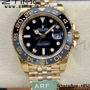 Rolex  GMT Master II 126718 GRNR Gray/Black Ceramic ARF 1:1 Best Edition Black Dial on YG Jubilee Bracelet SH3285 CHS - Super Clone Watch | 1:1 Best Version