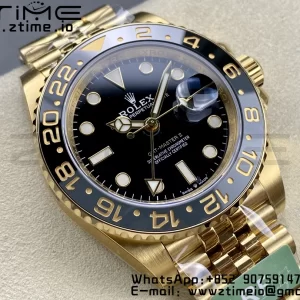 Rolex  GMT Master II 126718 GRNR Gray/Black Ceramic ARF 1:1 Best Edition Black Dial on YG Jubilee Bracelet SH3285 CHS - Super Clone Watch | 1:1 Best Version