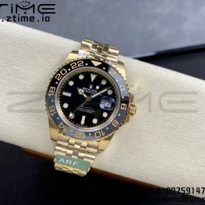 Rolex  GMT Master II 126718 GRNR Gray/Black Ceramic ARF 1:1 Best Edition Black Dial on YG Jubilee Bracelet SH3285 CHS - Super Clone Watch | 1:1 Best Version