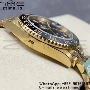 Rolex  GMT Master II 126718 GRNR Gray/Black Ceramic ARF 1:1 Best Edition Black Dial on YG Jubilee Bracelet SH3285 CHS - Super Clone Watch | 1:1 Best Version