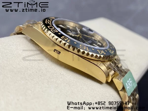 Rolex  GMT Master II 126718 GRNR Gray/Black Ceramic ARF 1:1 Best Edition Black Dial on YG Jubilee Bracelet SH3285 CHS - Super Clone Watch | 1:1 Best Version