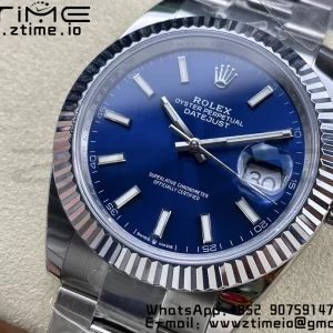 Rolex DateJust 41 126334 ARF 1:1 Best Edition 904L Steel Blue Dial on SS Oyster Bracelet - Super Clone Watch | 1:1 Best Version