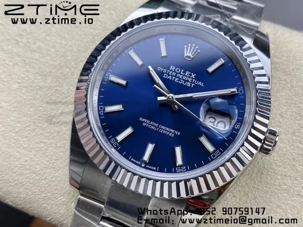 Rolex DateJust 41 126334 ARF 1:1 Best Edition 904L Steel Blue Dial on SS Oyster Bracelet - Super Clone Watch | 1:1 Best Version