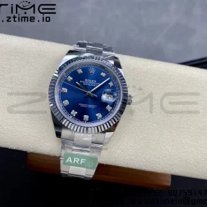 Rolex DateJust 41 126334 ARF 1:1 Best Edition 904L Steel Blue Diamonds Dial on SS Oyster Bracelet - Super Clone Watch | 1:1 Best Version
