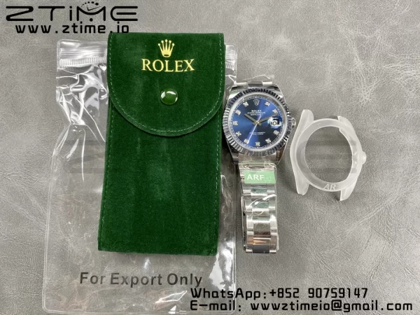 Rolex DateJust 41 126334 ARF 1:1 Best Edition 904L Steel Blue Diamonds Dial on SS Oyster Bracelet - Super Clone Watch | 1:1 Best Version