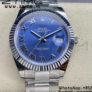 Rolex DateJust 41 126334 ARF 1:1 Best Edition 904L Steel Blue Roman Dial on SS Oyster Bracelet - Super Clone Watch | 1:1 Best Version