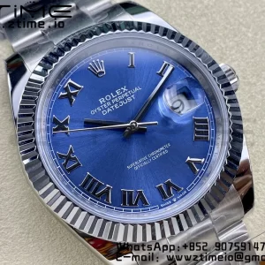 Rolex DateJust 41 126334 ARF 1:1 Best Edition 904L Steel Blue Roman Dial on SS Oyster Bracelet - Super Clone Watch | 1:1 Best Version