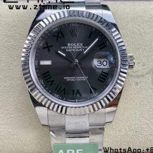 Rolex DateJust 41 126334  ARF 1:1 Best Edition 904L Steel Green Roman Dial on SS Oyster Bracelet - Super Clone Watch | 1:1 Best Version