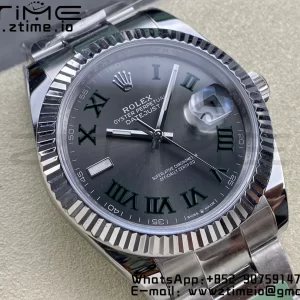 Rolex DateJust 41 126334  ARF 1:1 Best Edition 904L Steel Green Roman Dial on SS Oyster Bracelet - Super Clone Watch | 1:1 Best Version
