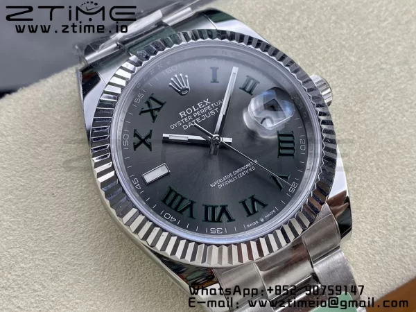 Rolex DateJust 41 126334  ARF 1:1 Best Edition 904L Steel Green Roman Dial on SS Oyster Bracelet - Super Clone Watch | 1:1 Best Version