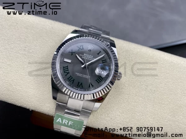Rolex DateJust 41 126334  ARF 1:1 Best Edition 904L Steel Green Roman Dial on SS Oyster Bracelet - Super Clone Watch | 1:1 Best Version
