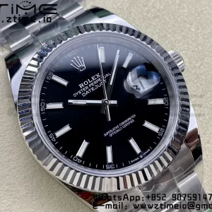 Rolex DateJust 41 126334 ARF 1:1 Best Edition 904L Steel Black Dial on SS Oyster Bracelet - Super Clone Watch | 1:1 Best Version
