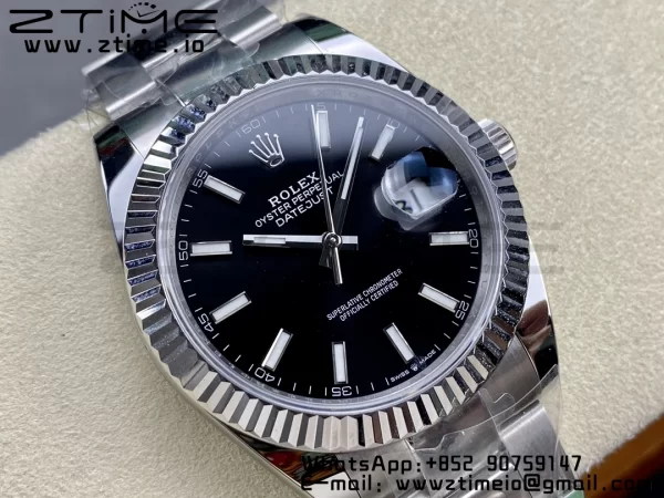 Rolex DateJust 41 126334 ARF 1:1 Best Edition 904L Steel Black Dial on SS Oyster Bracelet - Super Clone Watch | 1:1 Best Version