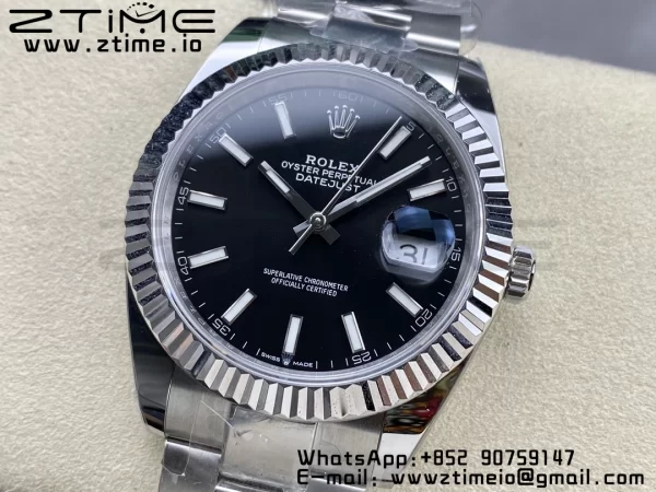 Rolex DateJust 41 126334 ARF 1:1 Best Edition 904L Steel Black Dial on SS Oyster Bracelet - Super Clone Watch | 1:1 Best Version