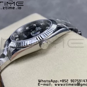 Rolex DateJust 41 126334 ARF 1:1 Best Edition 904L Steel Gray Diamonds Dial on SS Oyster Bracelet - Super Clone Watch | 1:1 Best Version
