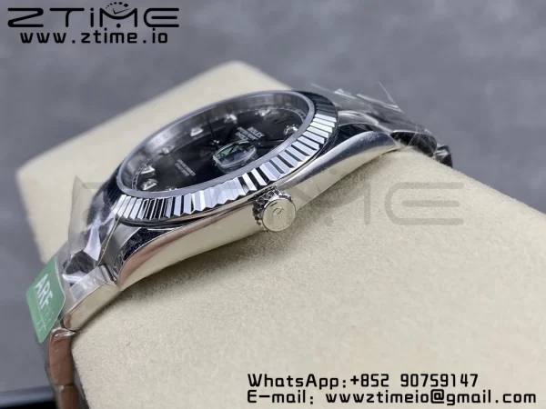 Rolex DateJust 41 126334 ARF 1:1 Best Edition 904L Steel Gray Diamonds Dial on SS Oyster Bracelet - Super Clone Watch | 1:1 Best Version