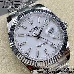 Rolex DateJust 41 126334 ARF 1:1 Best Edition 904L Steel White Dial on SS Oyster Bracelet - Super Clone Watch | 1:1 Best Version