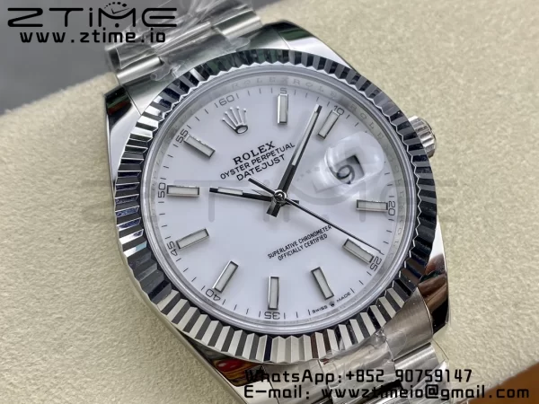 Rolex DateJust 41 126334 ARF 1:1 Best Edition 904L Steel White Dial on SS Oyster Bracelet - Super Clone Watch | 1:1 Best Version