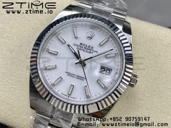Rolex DateJust 41 126334 ARF 1:1 Best Edition 904L Steel White Dial on SS Oyster Bracelet - Super Clone Watch | 1:1 Best Version