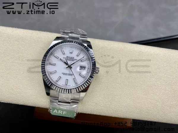 Rolex DateJust 41 126334 ARF 1:1 Best Edition 904L Steel White Dial on SS Oyster Bracelet - Super Clone Watch | 1:1 Best Version