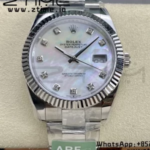 Rolex DateJust 41 126334 ARF 1:1 Best Edition 904L Steel White MOP Diamonds Dial on SS Oyster Bracelet - Super Clone Watch | 1:1 Best Version