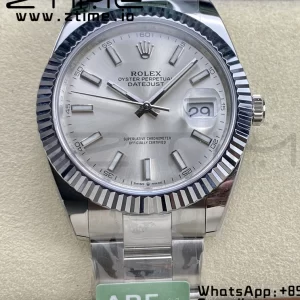 Rolex DateJust 41 126334 ARF 1:1 Best Edition 904L Steel Silvery Dial on SS Oyster Bracelet - Super Clone Watch | 1:1 Best Version