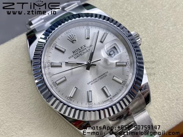 Rolex DateJust 41 126334 ARF 1:1 Best Edition 904L Steel Silvery Dial on SS Oyster Bracelet - Super Clone Watch | 1:1 Best Version