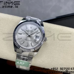 Rolex DateJust 41 126334 ARF 1:1 Best Edition 904L Steel Silvery Dial on SS Oyster Bracelet - Super Clone Watch | 1:1 Best Version