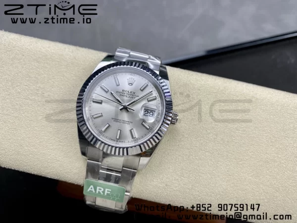 Rolex DateJust 41 126334 ARF 1:1 Best Edition 904L Steel Silvery Dial on SS Oyster Bracelet - Super Clone Watch | 1:1 Best Version