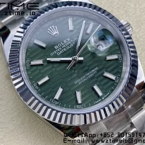 Rolex DateJust 41 126334 ARF 1:1 Best Edition 904L Steel Green Textured Dial on SS Oyster Bracelet - Super Clone Watch | 1:1 Best Version