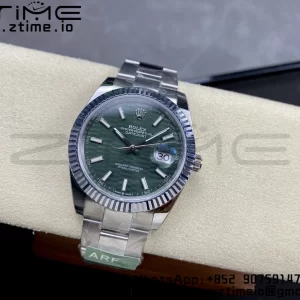 Rolex DateJust 41 126334 ARF 1:1 Best Edition 904L Steel Green Textured Dial on SS Oyster Bracelet - Super Clone Watch | 1:1 Best Version