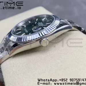 Rolex DateJust 41 126334 ARF 1:1 Best Edition 904L Steel Green Textured Dial on SS Oyster Bracelet - Super Clone Watch | 1:1 Best Version