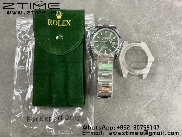 Rolex DateJust 41 126334 ARF 1:1 Best Edition 904L Steel Green Textured Dial on SS Oyster Bracelet - Super Clone Watch | 1:1 Best Version