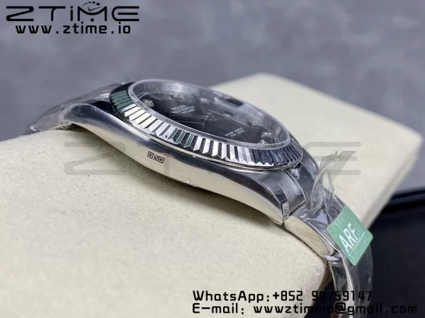 Rolex DateJust 41 126334 ARF 1:1 Best Edition 904L Steel Black Diamonds Dial on SS Oyster Bracelet - Super Clone Watch | 1:1 Best Version