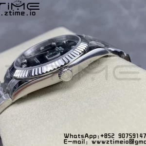 Rolex DateJust 41 126334 ARF 1:1 Best Edition 904L Steel Black Diamonds Dial on SS Oyster Bracelet - Super Clone Watch | 1:1 Best Version