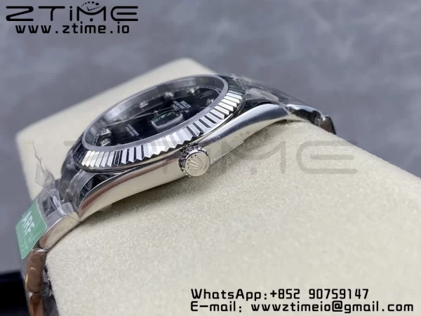 Rolex DateJust 41 126334 ARF 1:1 Best Edition 904L Steel Black Diamonds Dial on SS Oyster Bracelet - Super Clone Watch | 1:1 Best Version