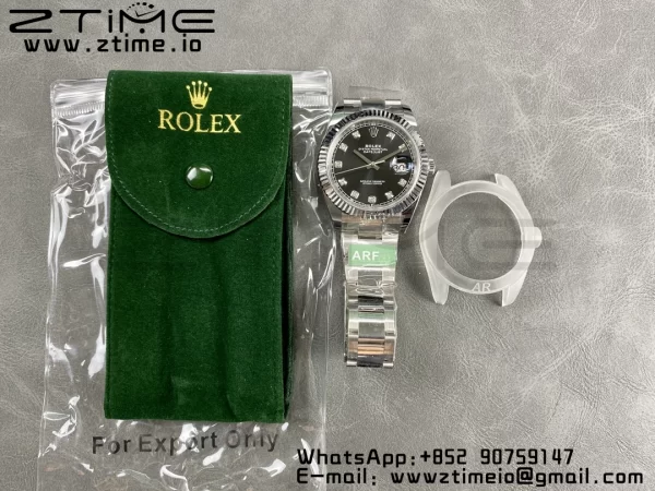 Rolex DateJust 41 126334 ARF 1:1 Best Edition 904L Steel Black Diamonds Dial on SS Oyster Bracelet - Super Clone Watch | 1:1 Best Version