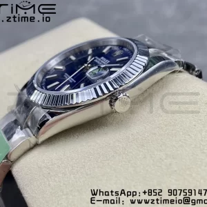 Rolex DateJust 41 126334 ARF 1:1 Best Edition 904L Steel Blue Textured Dial on SS Oyster Bracelet - Super Clone Watch | 1:1 Best Version