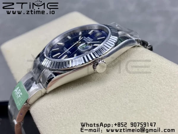 Rolex DateJust 41 126334 ARF 1:1 Best Edition 904L Steel Blue Textured Dial on SS Oyster Bracelet - Super Clone Watch | 1:1 Best Version