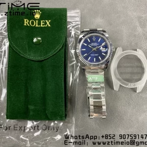 Rolex DateJust 41 126334 ARF 1:1 Best Edition 904L Steel Blue Textured Dial on SS Oyster Bracelet - Super Clone Watch | 1:1 Best Version