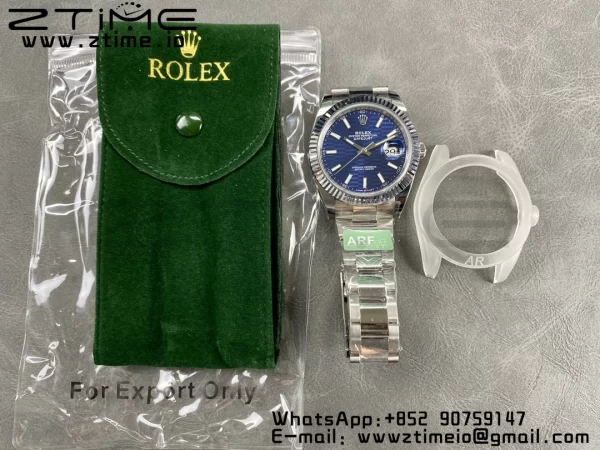 Rolex DateJust 41 126334 ARF 1:1 Best Edition 904L Steel Blue Textured Dial on SS Oyster Bracelet - Super Clone Watch | 1:1 Best Version