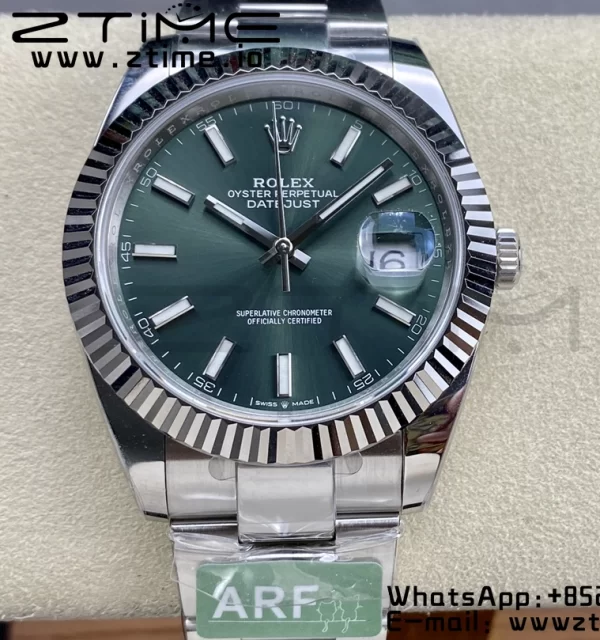Rolex DateJust 41 126334 ARF 1:1 Best Edition 904L Steel  Green Dial on SS Oyster Bracelet VR3235 - Super Clone Watch | 1:1 Best Version