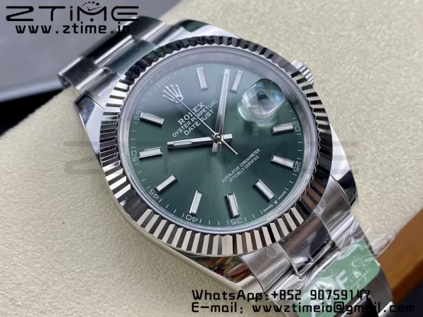 Rolex DateJust 41 126334 ARF 1:1 Best Edition 904L Steel  Green Dial on SS Oyster Bracelet VR3235 - Super Clone Watch | 1:1 Best Version