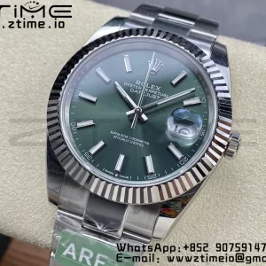Rolex DateJust 41 126334 ARF 1:1 Best Edition 904L Steel  Green Dial on SS Oyster Bracelet VR3235 - Super Clone Watch | 1:1 Best Version