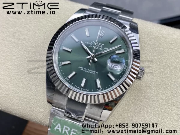 Rolex DateJust 41 126334 ARF 1:1 Best Edition 904L Steel  Green Dial on SS Oyster Bracelet VR3235 - Super Clone Watch | 1:1 Best Version